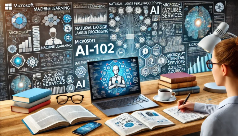 DALL·E-2025-01-17-12.57.23-A-professional-and-focused-scene-depicting-preparation-for-the-Microsoft-AI-102-Exam.-The-image-features-a-desk-with-a-laptop-displaying-an-AI-related